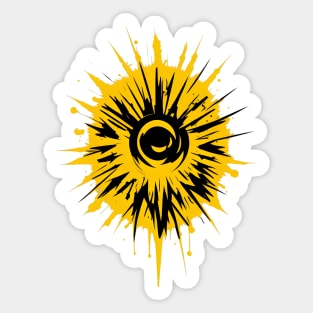 Abstract Minimalist Cool Symbol: Golden Sun Sticker